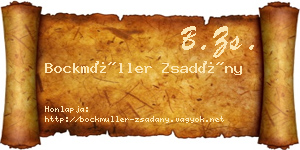 Bockmüller Zsadány névjegykártya